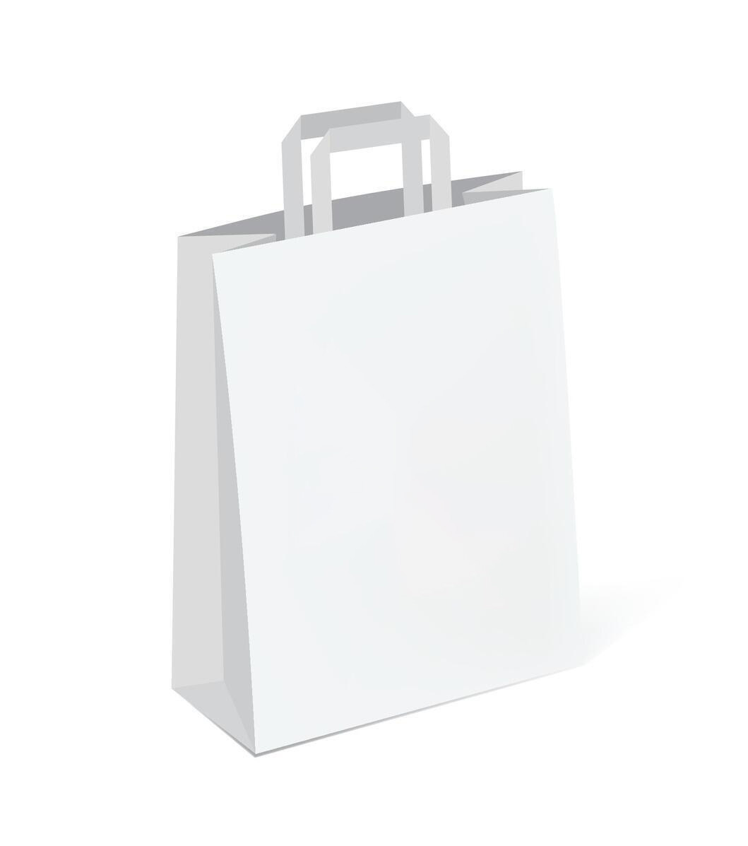 Paper Bags - white-flat-handle-paper-bag